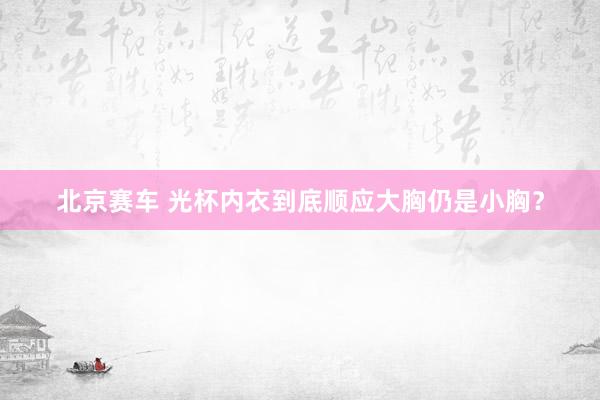 北京赛车 光杯内衣到底顺应大胸仍是小胸？